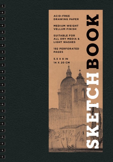 Sketchbook 5.5 x 8″ Black Spiral Hardcover Mixed Media Sketchbook for Drawing