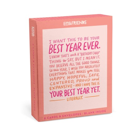 Best Year Yet Birthday Cards with Envelopes (Box of 8)