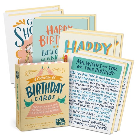 Birthday Cards, Box of 8 Assorted