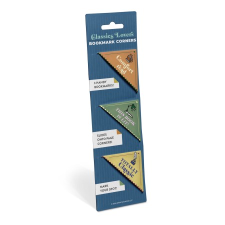 Classics Lovers Bookmark Corners, Set of 3 Unique Cardstock Bookmarks