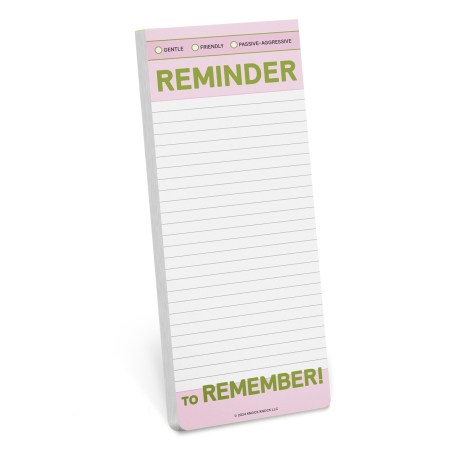 Reminder to Remember Make-a-List Pad
