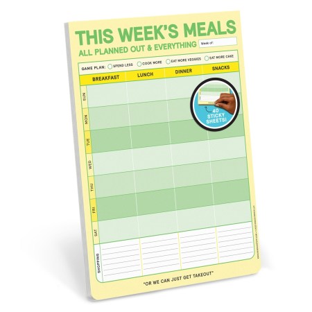 This Week’s Meals Big & Sticky Notepad – Sticky Meal Planner Pad (40 Sheets, 9.75 x 7-inches)